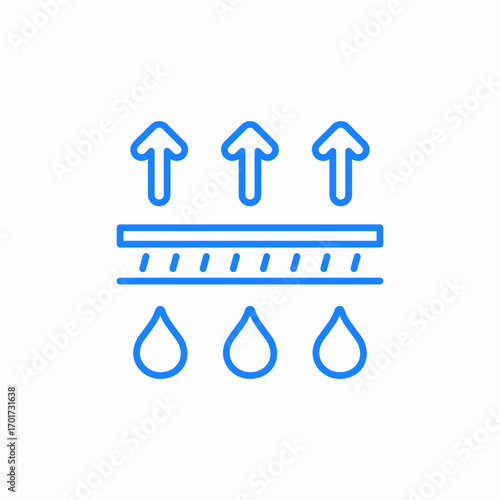waterproof breathable material icon sign vector