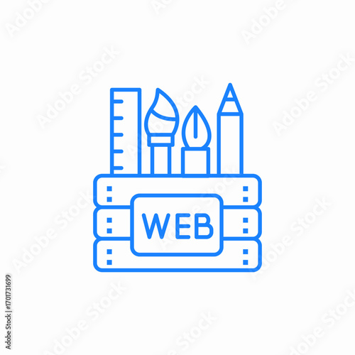 website design tools icon sign vector