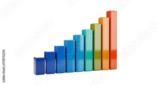 Free Download Colorful Bar Graph Chart Increasing in Height on White Background - GFXLoad