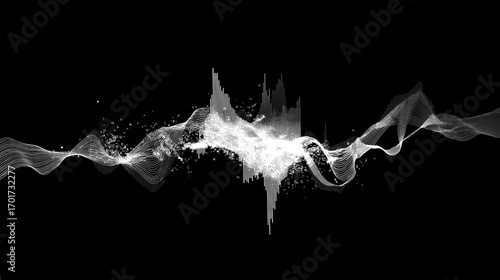 white line art of an ambient electronica waveform