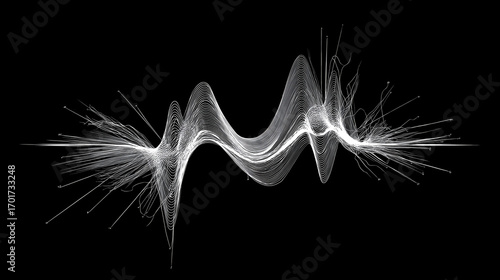 white line drawing of a circuit-bent noise signal