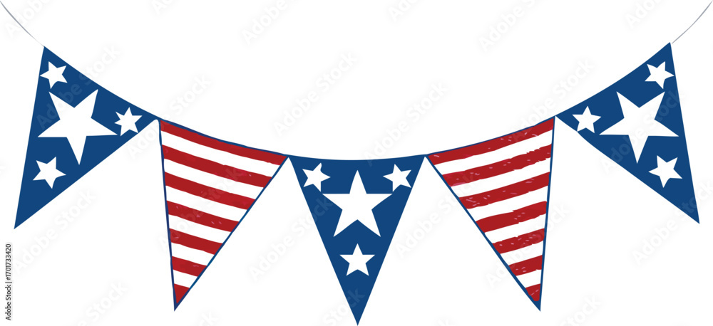 Fototapeta premium Patriotic Bunting with Stars and Stripes flag american flag 