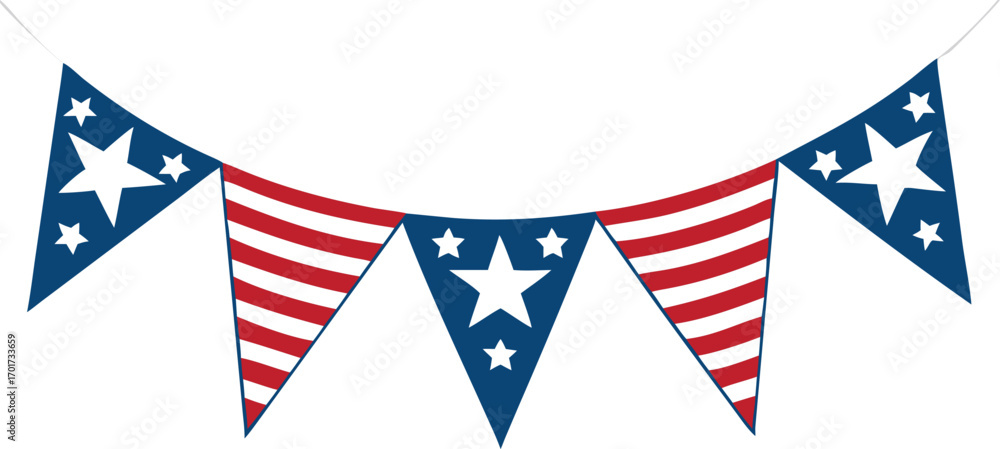 Obraz premium Patriotic Bunting with Stars and Stripes flag american flag 