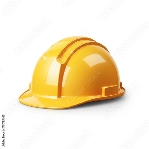 3D Vector Icon Yellow Safety Helmet for Construction Worker
