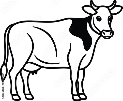 vector illustration of a cow