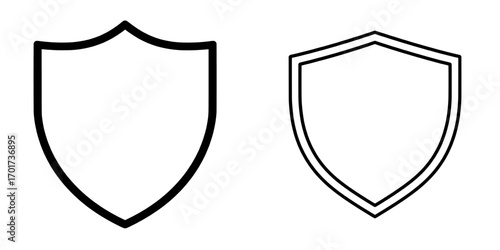 Isolated shield icon template in modern flat style with editable colors on a white background in eps 10 format for logo design