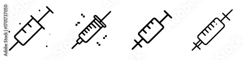 The icon for injection is modern and suitable for web, computer, and mobile applications