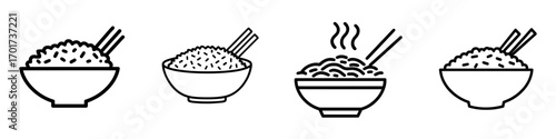 The icon of a rice bowl has been modernized for use on the web, computer, and mobile app