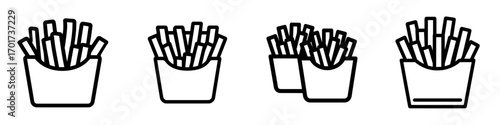 The icon of French Fries is a modern symbol for use on the web, computer, and mobile app