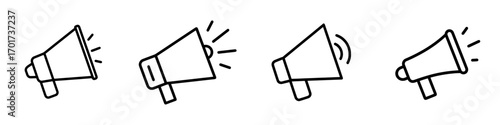 The modern megaphone icon is suitable for web, computer, and mobile applications