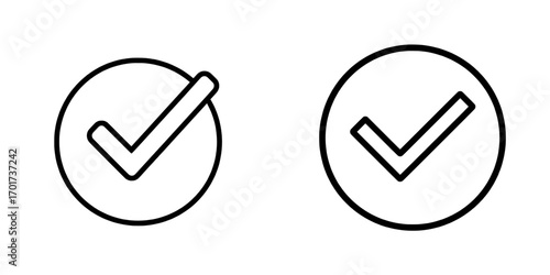 Check mark icon with a modern design for web, computer, and mobile app use