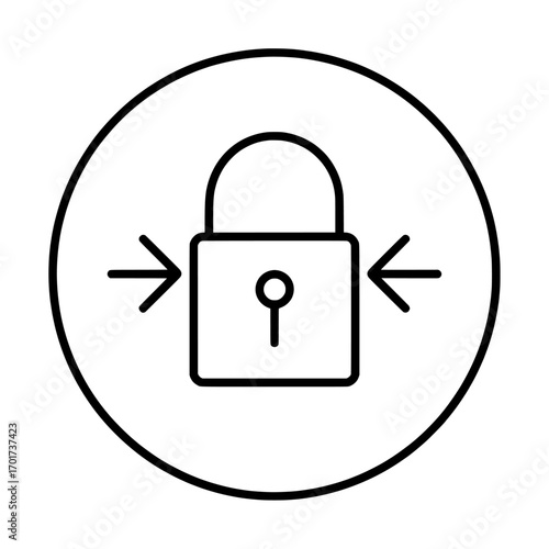Lock reload icon with editable color is placed on a white background