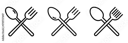 The modern design of the Fork & Spoon icon, restaurant sign, and symbol