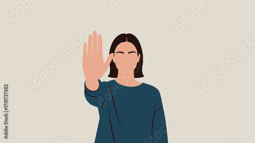 Woman rejecting an offer or request