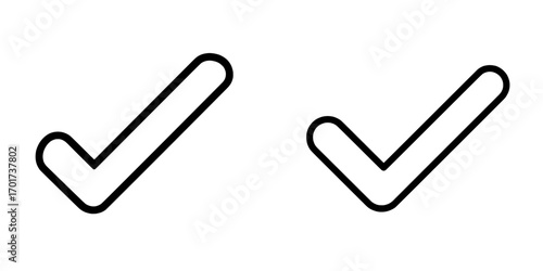 Modern check mark and cross mark icon, symbol, and sign design is available
