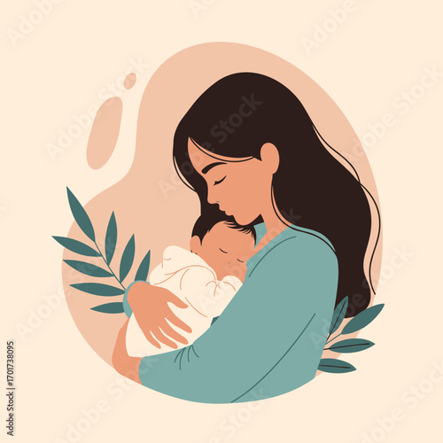 A tender embrace capturing the unconditional love between a mother and her newborn child