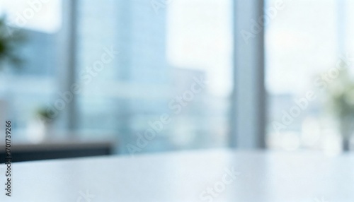 Wallpaper Mural Clean Minimalist White Table Surface with Blurred Cityscape Background, Ideal for Product Mockups and Graphic Overlays Torontodigital.ca