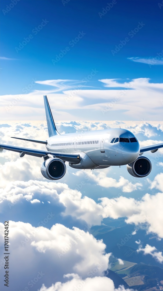 Obraz premium Jet high above the clouds