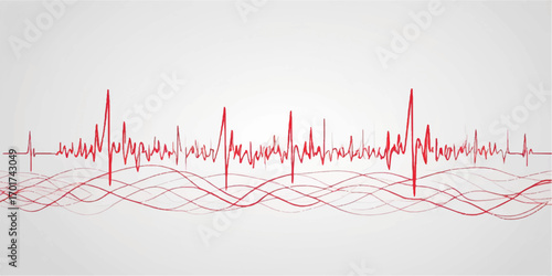 Abstract heartbeat cardiogram pulse graph on an electrocardiogram monitor