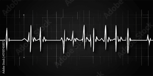 The pulsating green wave on a medical monitor illustrates a steady heartbeat, a vital sign of life and health