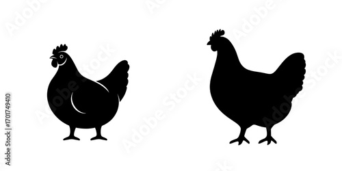 A bold, black silhouette of a whole roasted chicken, perfect for menus, cookbooks, or culinary-themed designs, is presented in the Roasted Chicken Silhouette, a simple yet iconic design that is