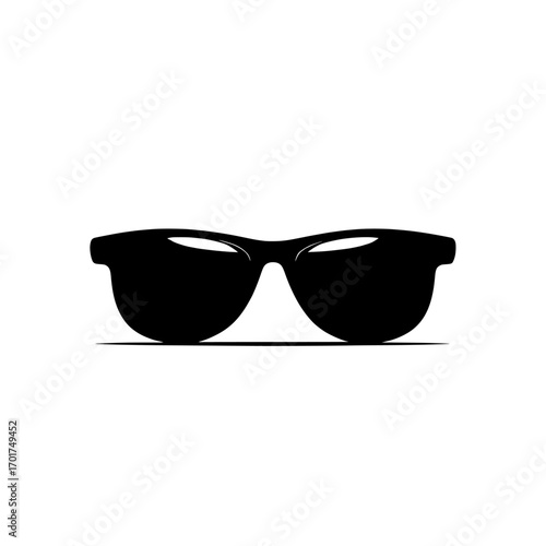 This modern icon, featuring a sleek silhouette of sunglasses, brings a cool vibe to your designs and is suitable for various applications, including websites and apps, due to its minimalist and