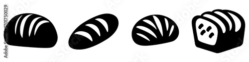 A clean and minimalist black and white icon depicting a slice of bread, perfect for bakery logos, websites, or app interfaces, is represented by the Simple Bread Icon