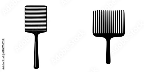 A black comb is beautifully silhouetted against a clean backdrop in 'Black Comb Silhouette', conveying themes of order, grooming, and the essentials of daily life, and is well-suited for design