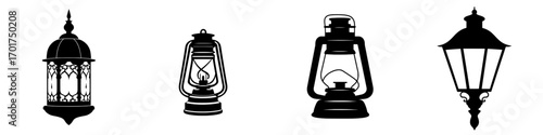 The silhouette of a classic lantern is both timeless and elegant, making it perfect for adding vintage charm to any design project