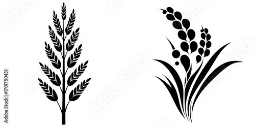 The Wheat Icon is a stylized black wheat stalk icon symbolizing harvest, agriculture, and natural food products, characterized by its simplicity, boldness, and versatility
