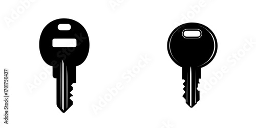 Key Icon is a bold and simple black key icon that is well-suited for representing security, access, or unlocking potential, characterized by its minimalist and versatile design