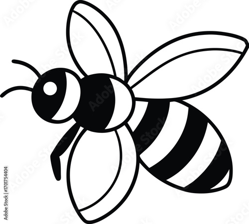 bee on white background