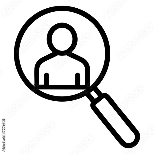 magnifying glass focusing on an employee