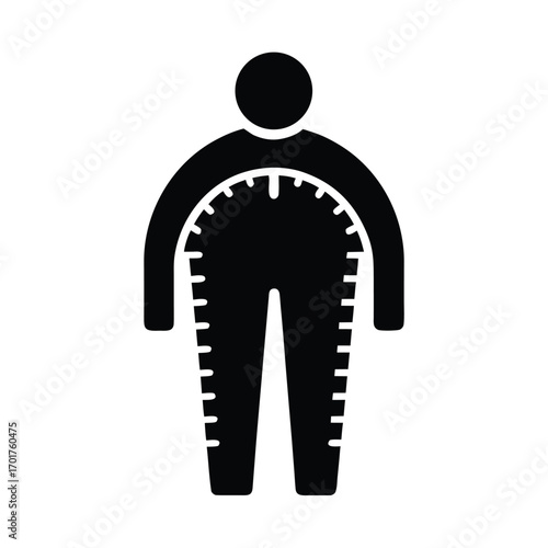 BMI Body Measure Icon Flat Design Title