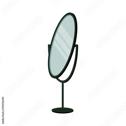 A simple, elegant mirror reflecting light in a minimalistic setting, perfect for decor