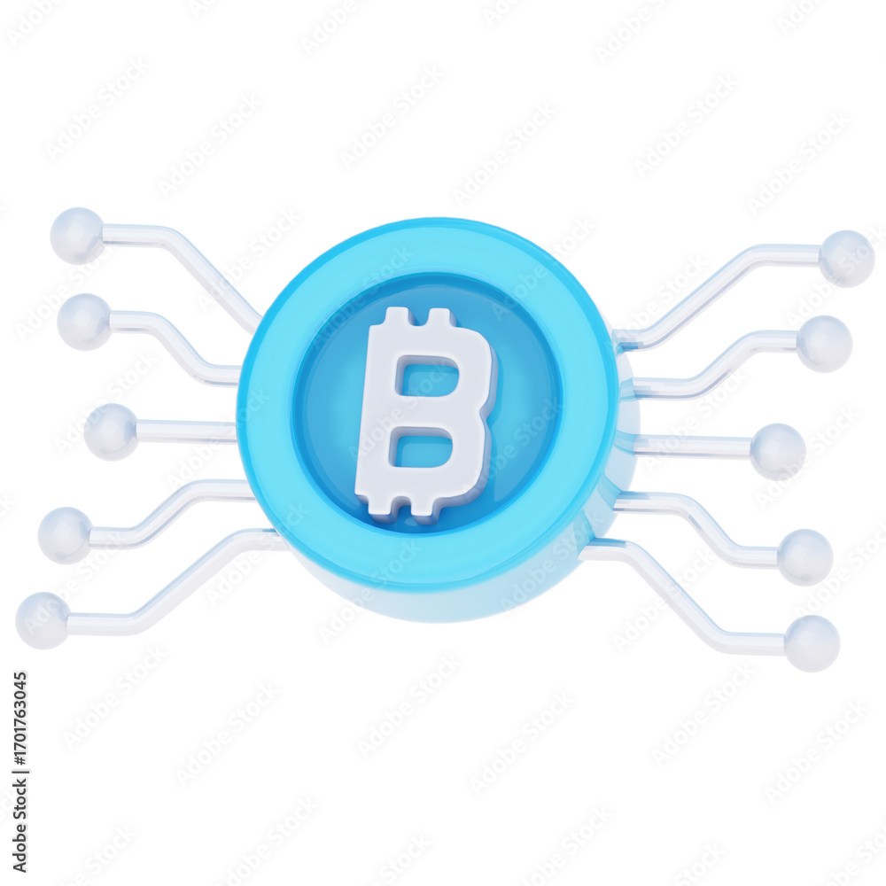 Obraz premium Digital Money bitcoin crypto currency with wire both side 