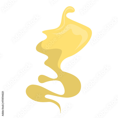 Abstract yellow shapes blending gracefully, creating a smooth, flowing design for backgrounds