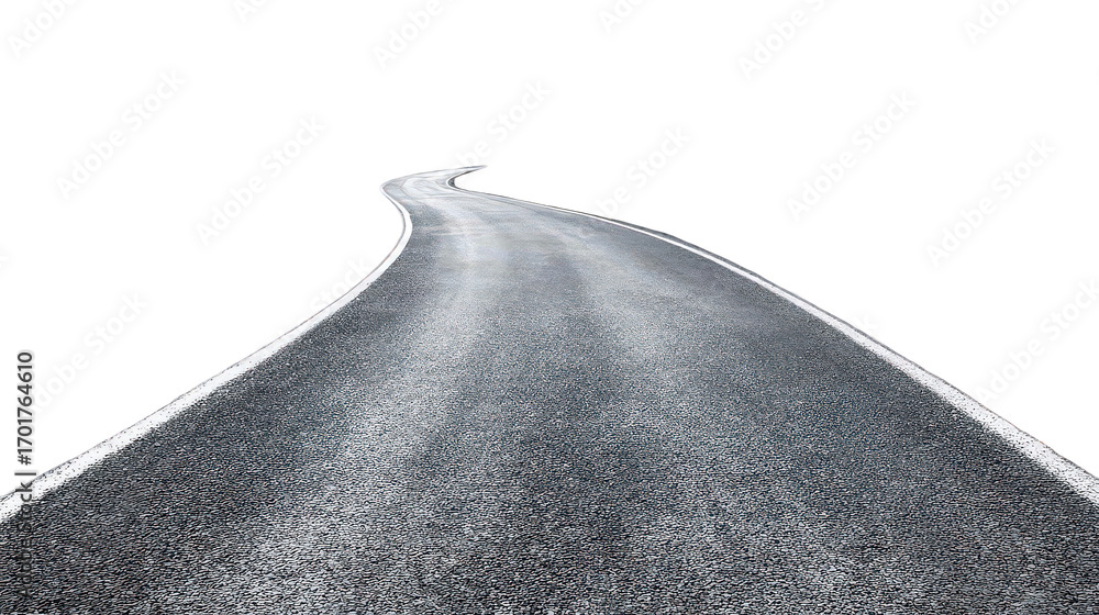 Winding Road at Night with Sparkling Texture