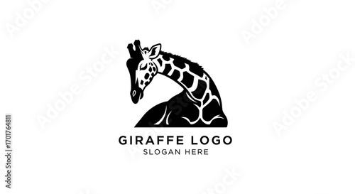 A stylized black and white giraffe logo, featuring a curved neck and spotted pattern.