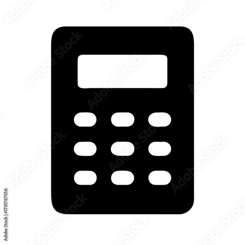 calculator with buttons black fill icon design.