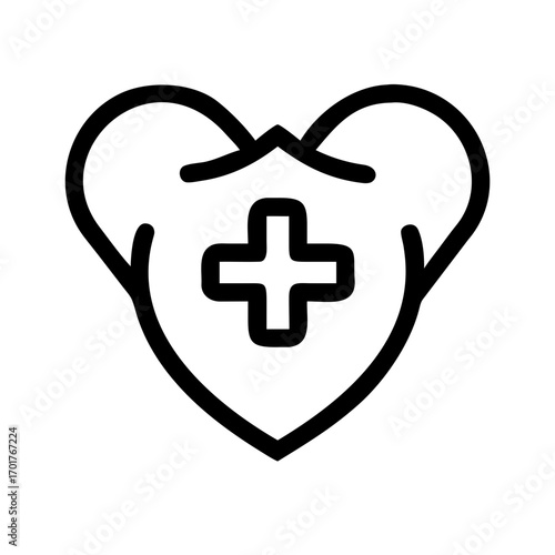 heart care insurance black fill icon design.