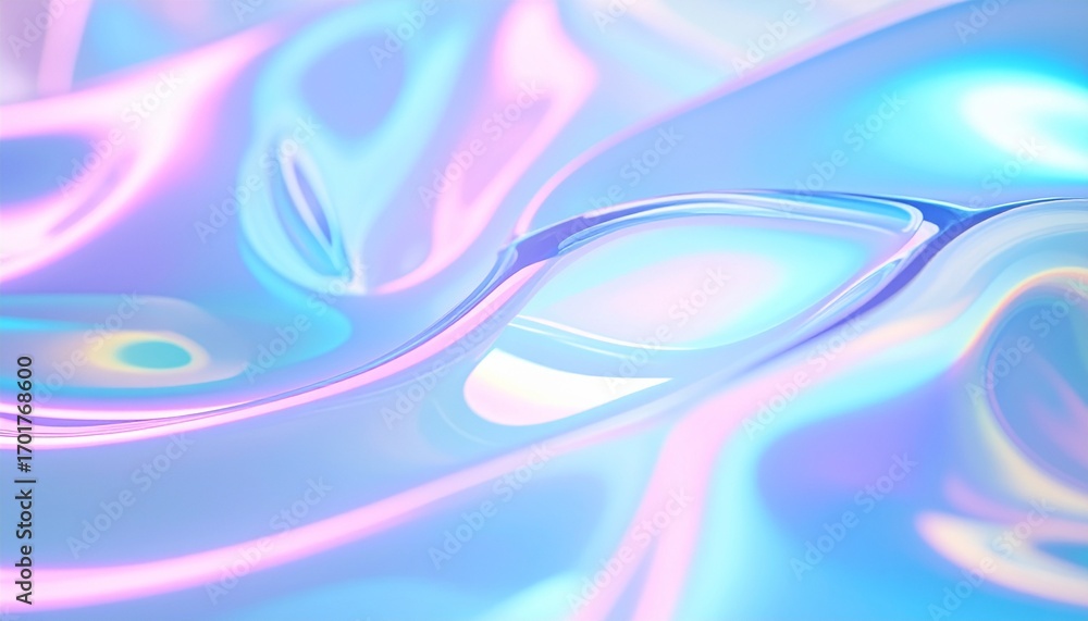 Naklejka premium Holographic Pastel Abstract Background パステルホログラム ドレープ