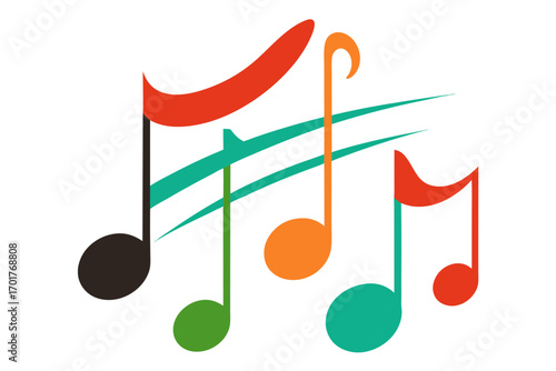 music notes on white background