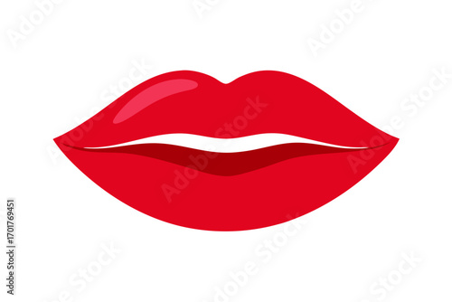red lips isolated on white background
