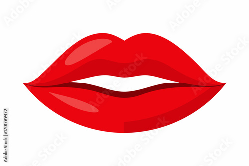 red lips isolated on white background