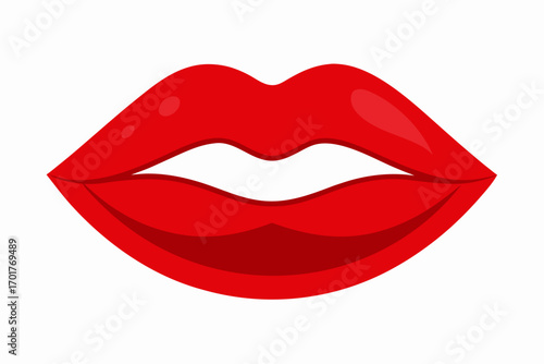 red lips isolated on white