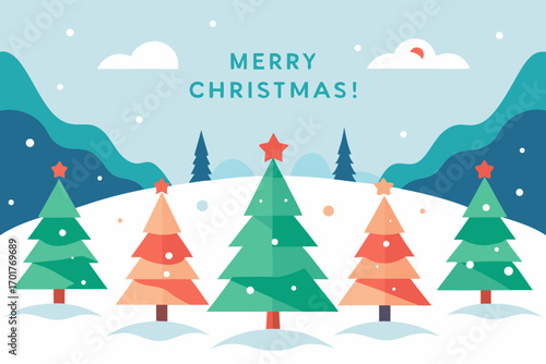 christmas card with christmas tree