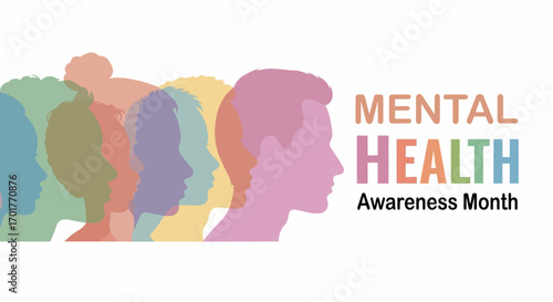 Mental Health Awareness Month Diverse People Support and Understanding