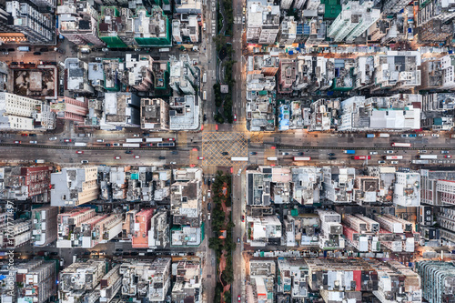 Wallpaper Mural Top down view of overpopulated residential district in Hong Kong Torontodigital.ca