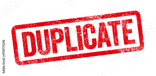 Red stamp on a white background - Duplicate